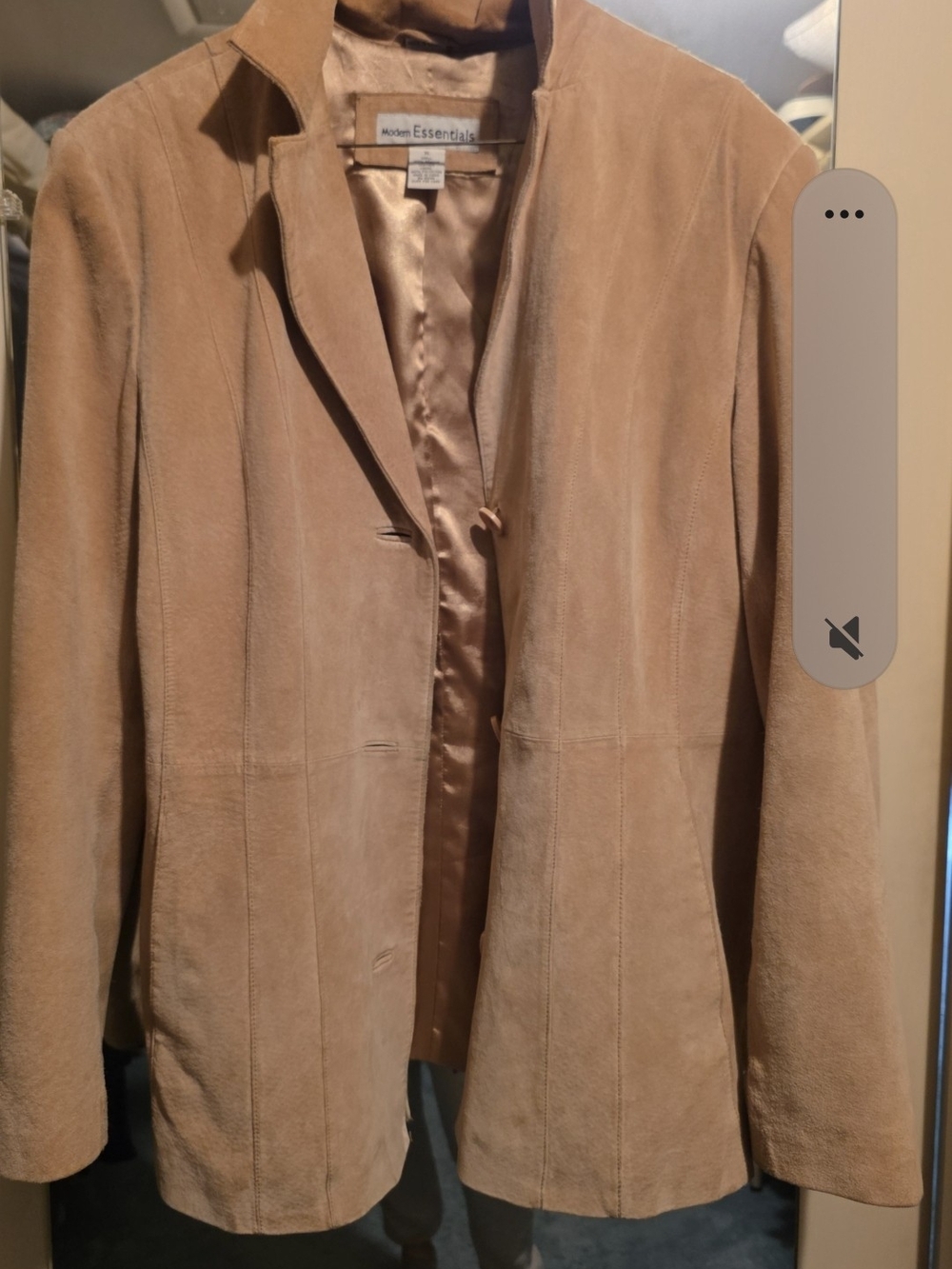 Modern Essentials Women's Suede Blazer in Tan